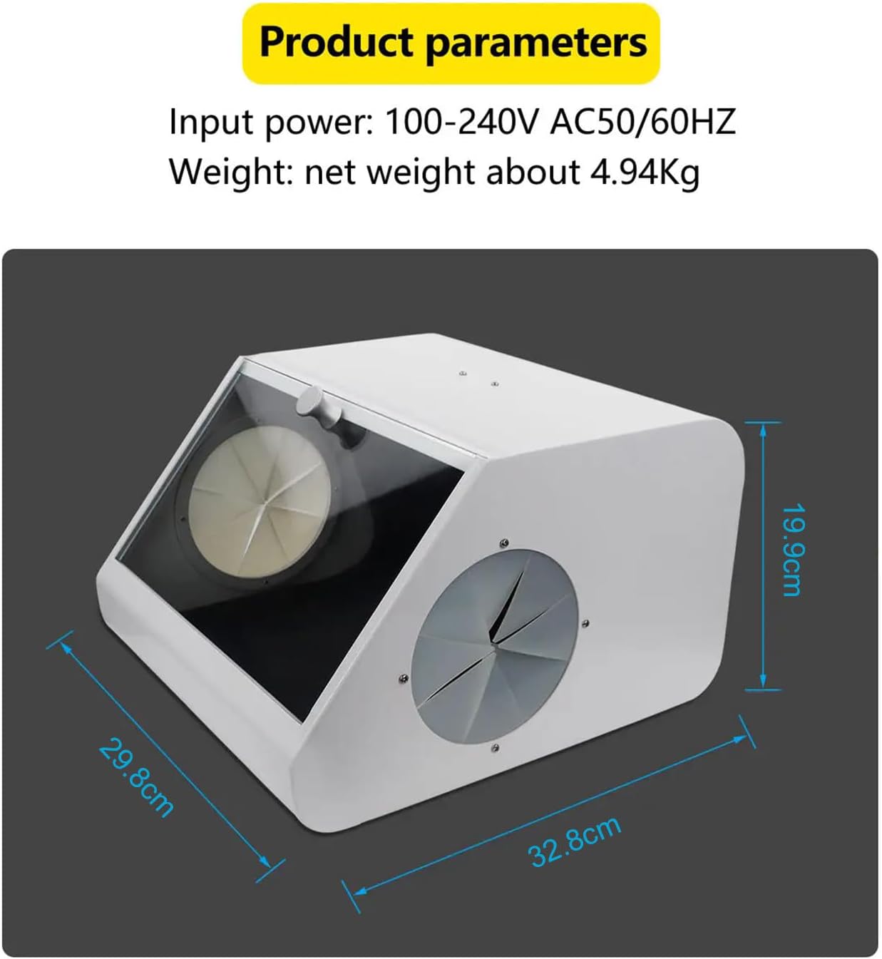 Lab Grinding Polishing Box Lapping Protector Sandblasting Dust-Proof Case Lab Sandblaster Dust Collector LED Vacuum Dust Collector