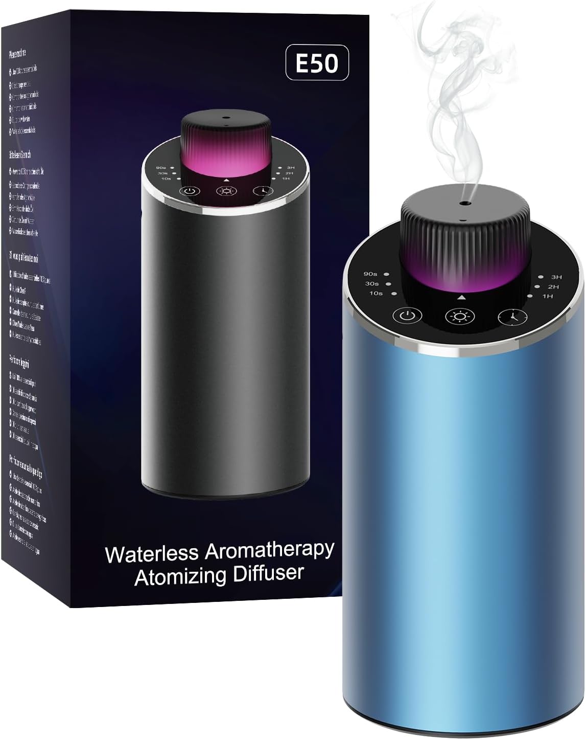 Waterless Essential Oil Diffuser Aromatherapy Scent Diffusers for Home Large Room, Bedroom, Car, Office, Desk, Battery Operated Mini Portable Air Freshener, 3 Countdown Timers & 3 Mist Levels