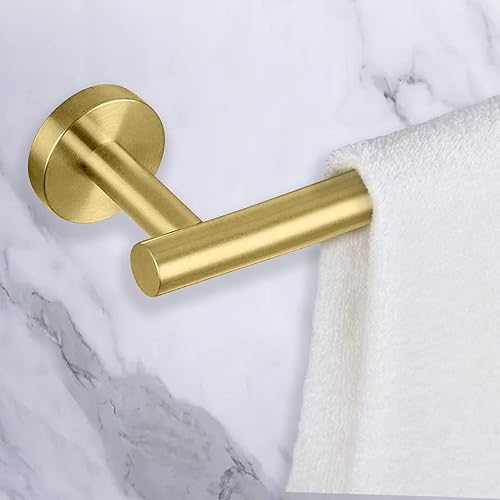 Miniatura 4 de Cilee Toallero de baño dorado cepillado, 24 pulgadas, toallero doble de 24 pulgadas, soporte para toallas de baño, soporte para toallas de baño,