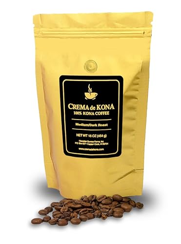 CREMA de KONA Granos de café 100% tostados