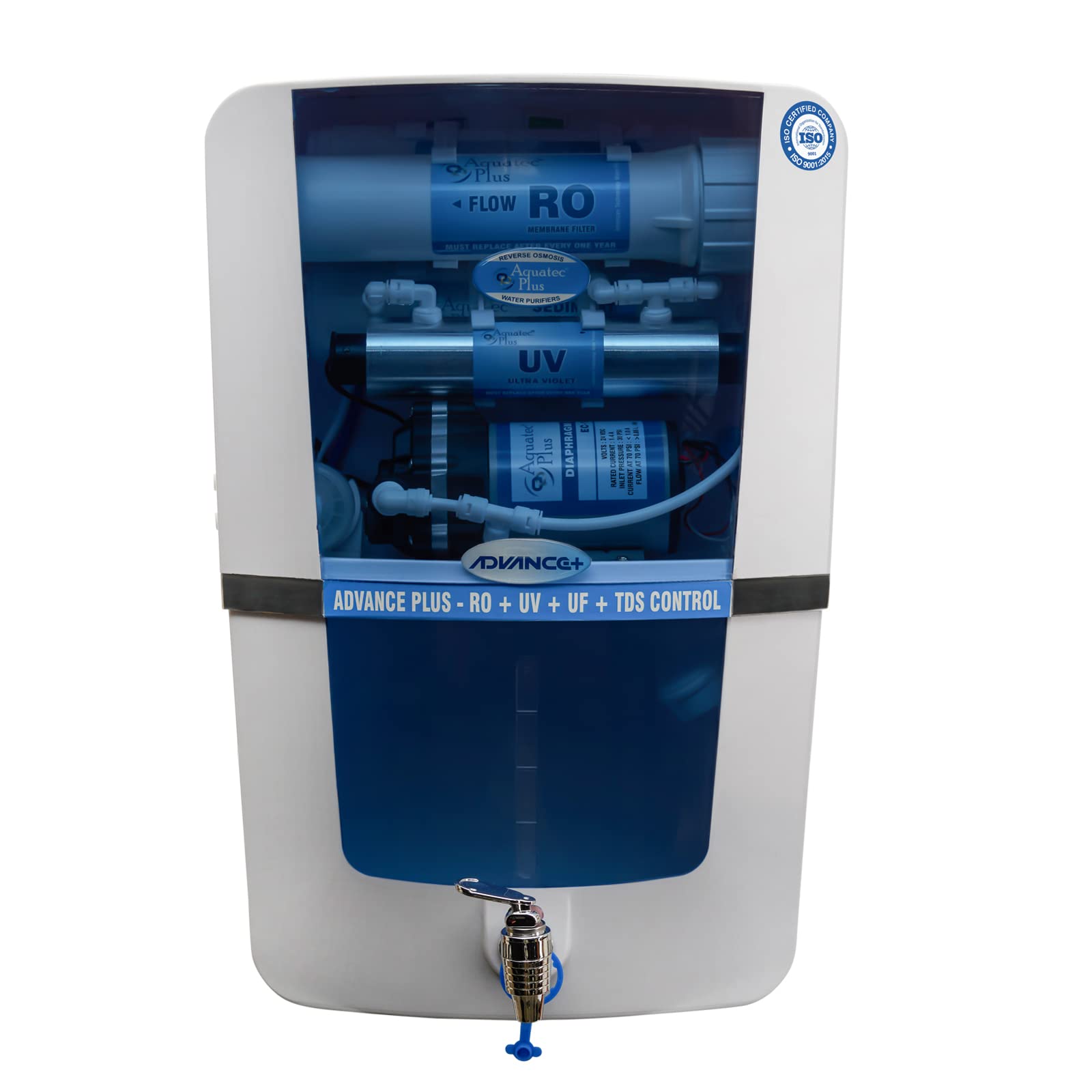 Advance plus 12 ltr RO+UV+UF+TDS Water purifier for home (white blue) work up to 3000 tds-image-18