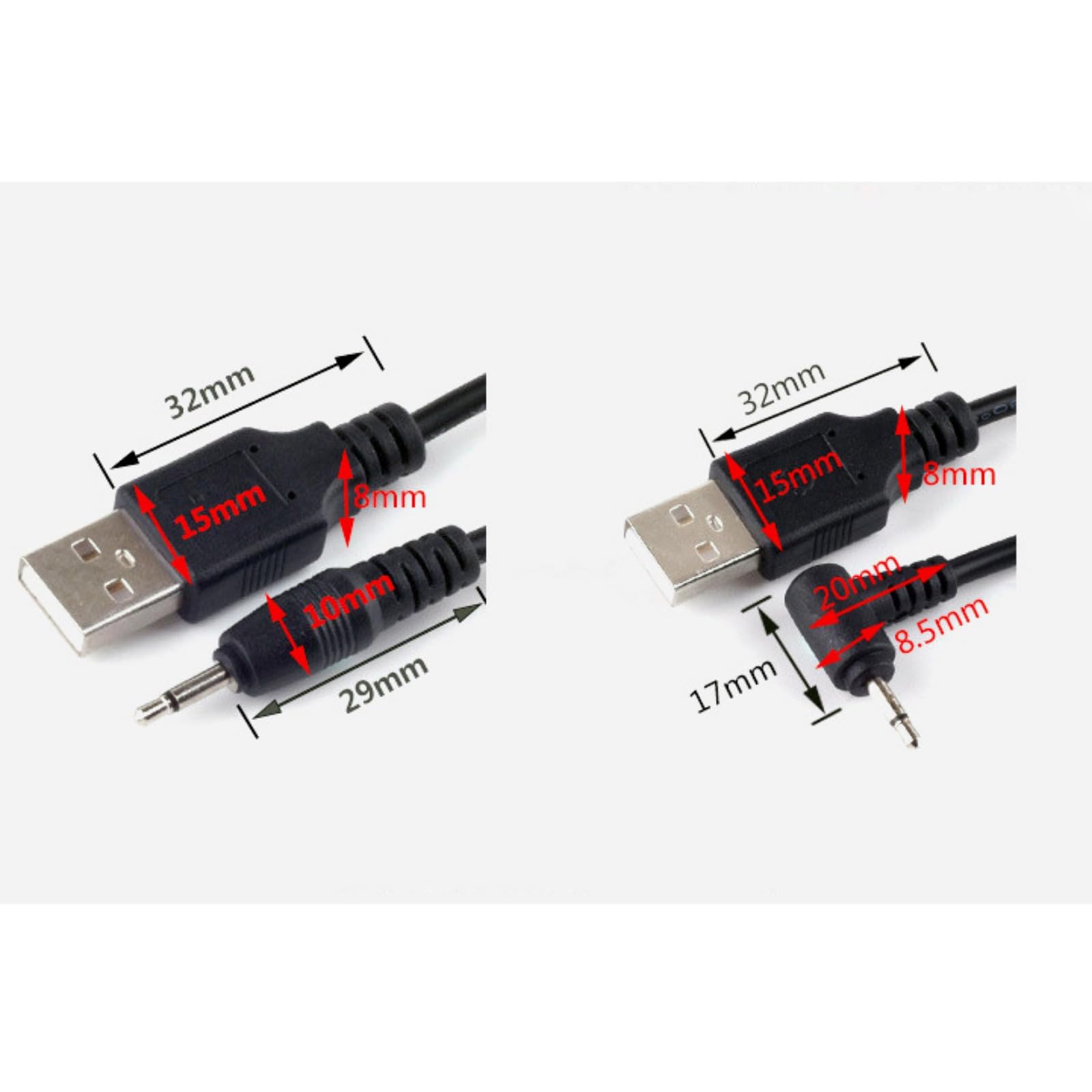 Cavo di ricarica USB Adattatore per caricabatterie CC USB sostutivo da 2,5 mm per massaggiatori ricaricabili Cavo di ricarica rapido  13