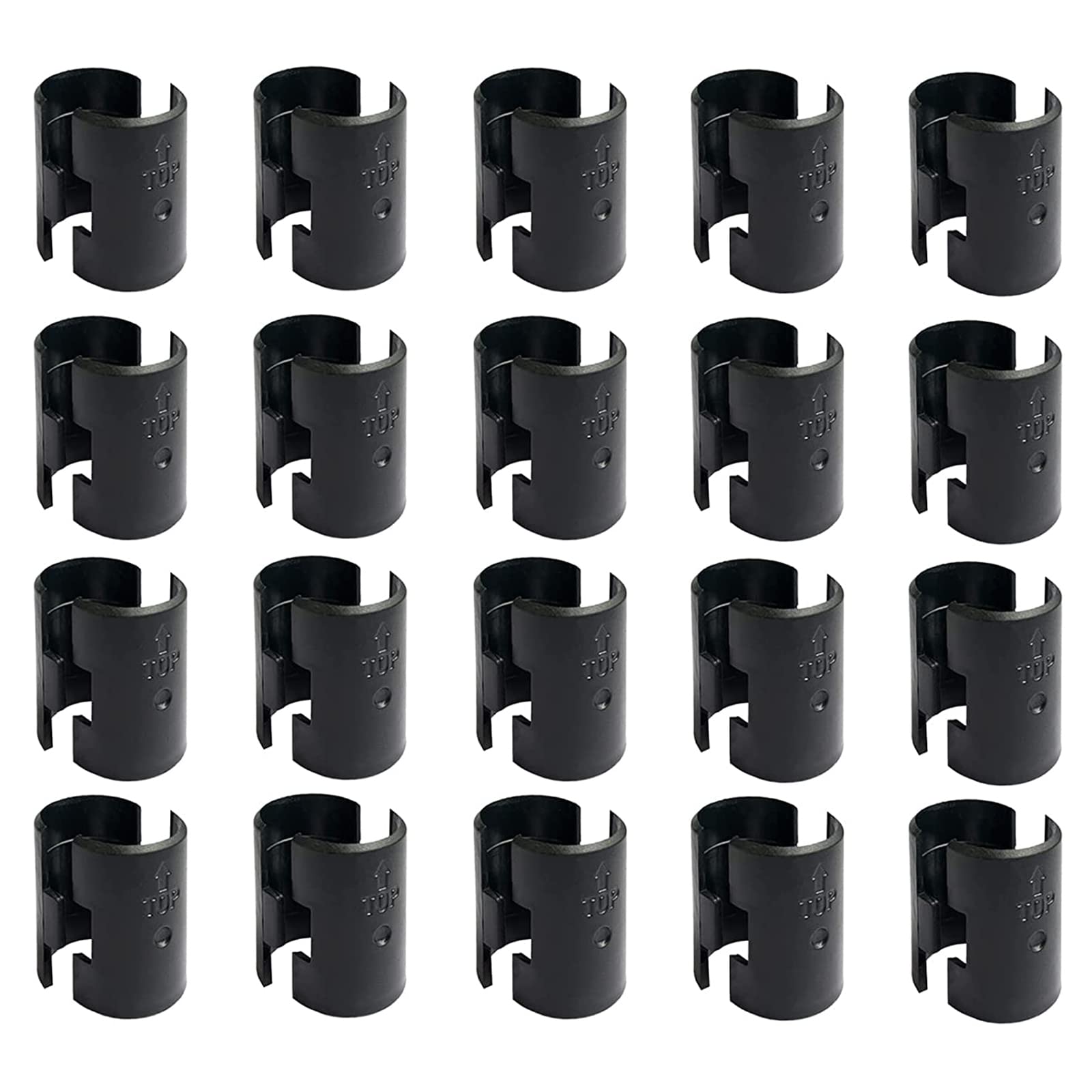 WAFJAMF 40 Pcs 10 Pairs Wire Shelving Shelf Lock Clips for 1" Post Black