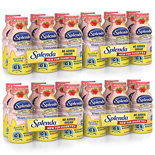 SPLENDA Diabetes Care Shakes - Meal Replacement Shake, 8 Fluid Ounces Per Bottle (Strawberry Banana, 24 Pack)