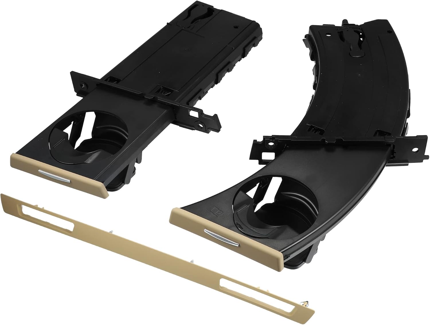 X AUTOHAUX 1 Set Car Cup Holder Divers and Passenger Side Cup Holder Storage Bracket Beige 51459173469 for BMW 323i E90 2006-2011