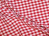 STOFFKONTOR 100% Baumwollstoff Stoff Züchen Vichy Karo groß - Meterware, Farbe Rot-Weiss - zum Nähen von Bekleidung, Vorhängen, Bettwäsche, Dekorationen UVM.