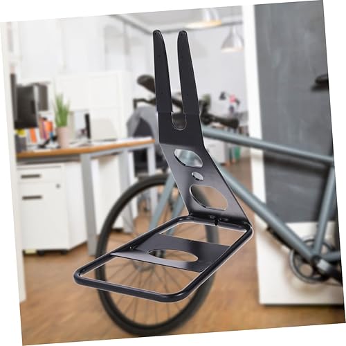 Miniatura 5 de Soporte para bicicleta de piso de metal negro, portátil, pantalla lateral trasera, soportes para interiores, soporte de estacionamiento resistente,