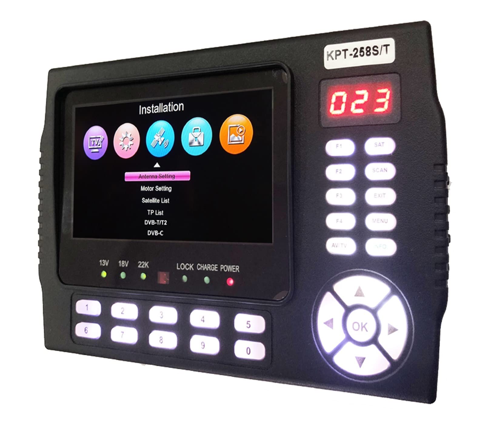 Medidor de Campo, DVB-S2 DVB-T/T2 DVB-C Combo Digital Satellite Meter Finder H.265 Vs Kpt716ts Ws-6933 ST-5150 KPT-258ST S/T