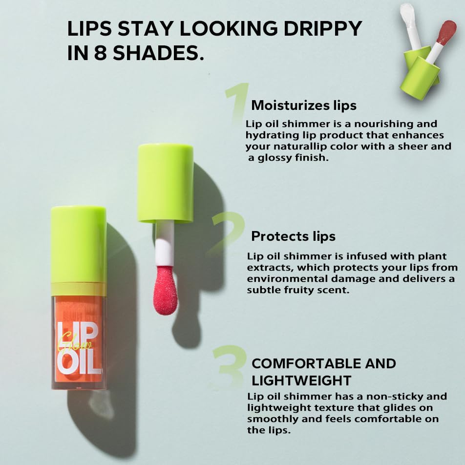 Plumping Lip Oil, Lip Gloss Crystal Jelly Lip Care Oil Moisturizing Lip Gloss Long Lasting Lip Balm, Liquid Lipsticks, Hydrating, Nourishing, High-Shine, Plumps, Smooth lightweight Texture (5#PASSION) - Image 7