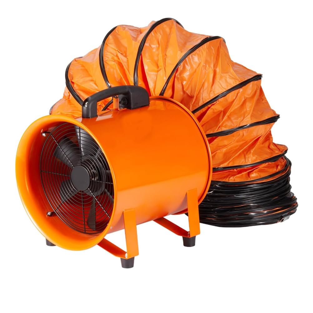 HYZHANHONG 8 Inche/120W Portable Utility Blower Fan,High Velocity Ventilator W/ 5 M Duct Hose Ventilation Fan Industrial Ventilator for Exhausting at Home And Job Site