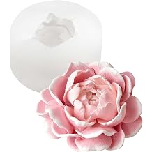 3D Jasmine Flower Candle Mold, Silicone Flower Mold for Candle Making, Flexible Candle Silicone Mold for Soap, Beeswax, Epoxy Resin Casting, DIY Floral Home Decor & Wedding Favors