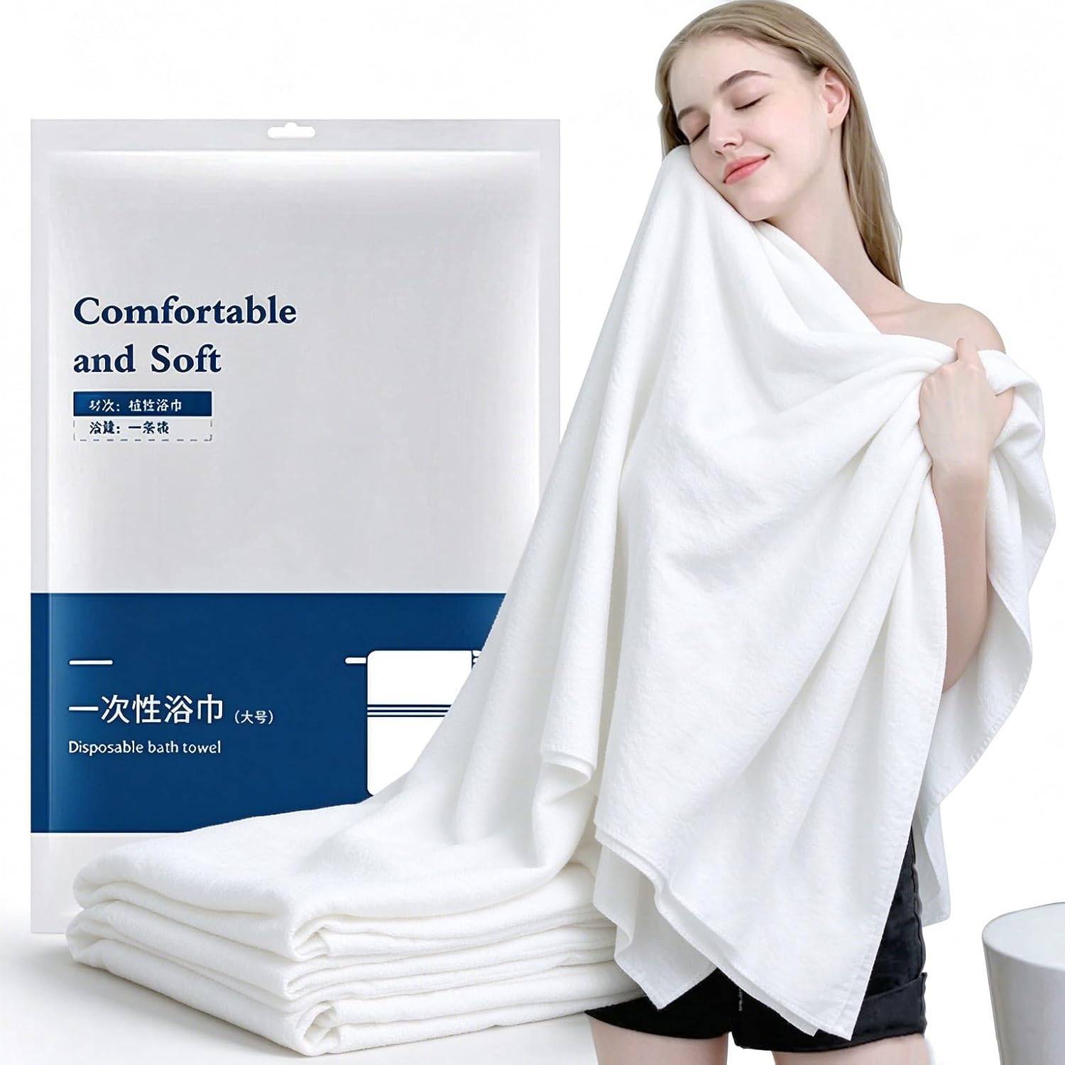 Disposable Bath Towels for Travel 5 Pack, Individually Packed 140X70CM ...