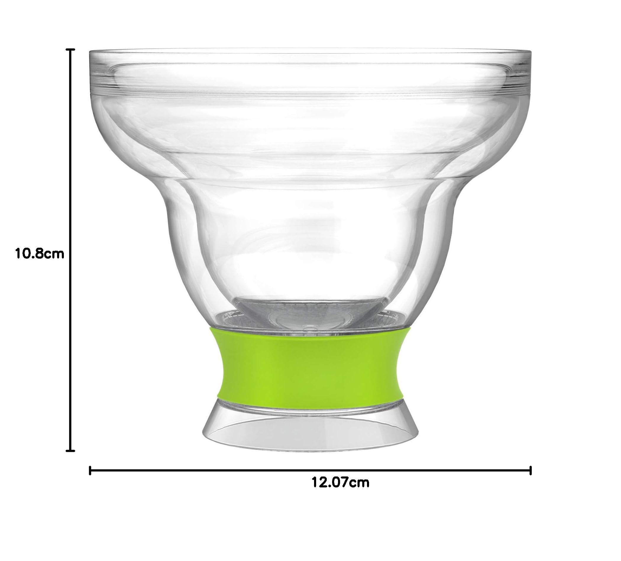 Host Freeze - Lot de 2 verres à margarita, verres à cocktail à double paroi contenant un gel réfrigérant, Vert
