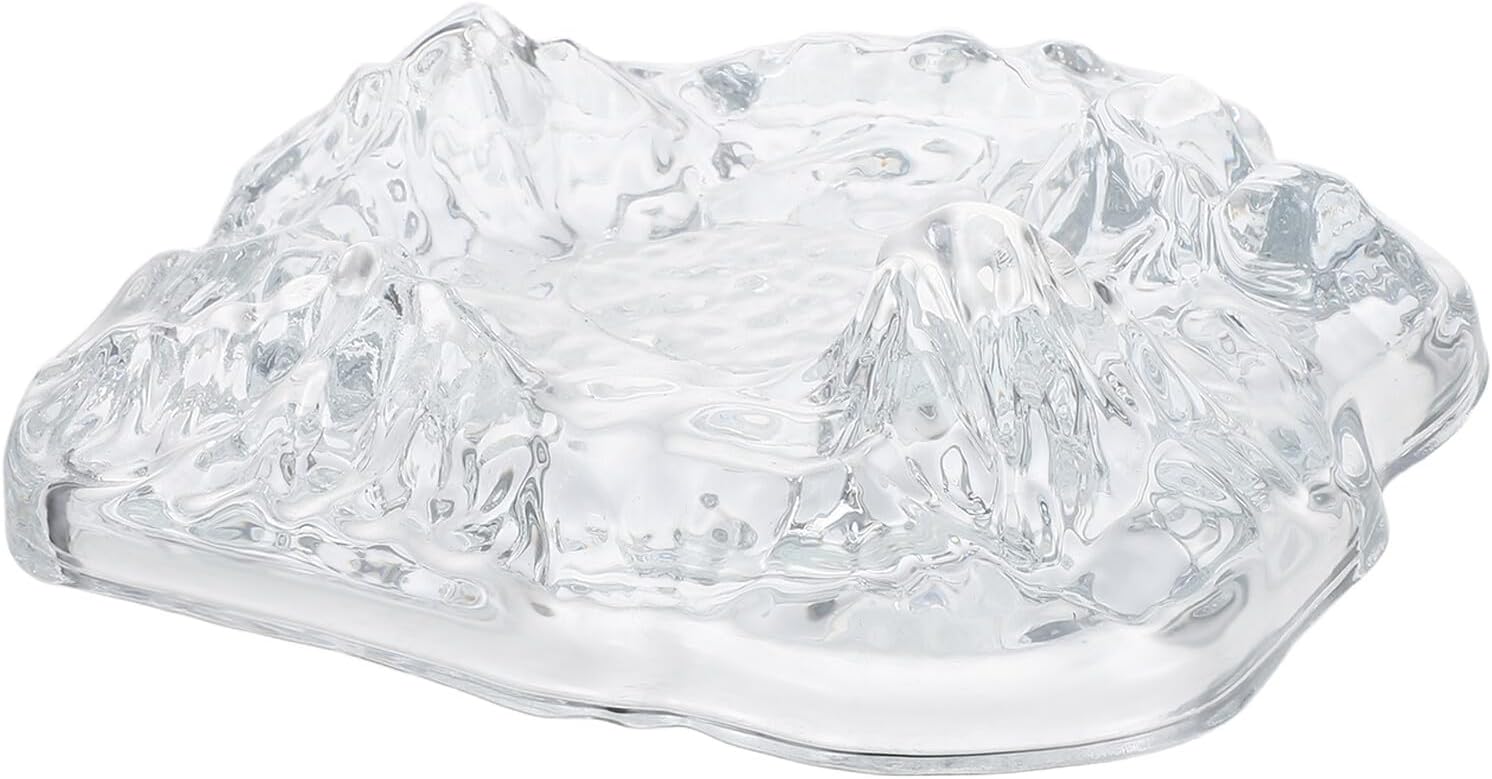 Crystal Glass Ashtray Windproof Outdoor Ash Holder Style for Office Bar Home Decor