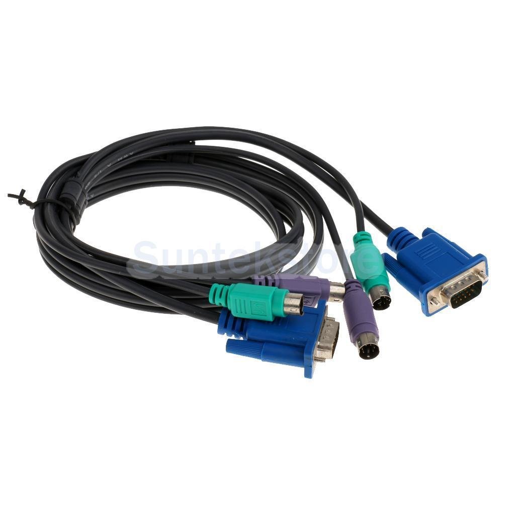 Generic 1. 5m VGA PS/2 Male to Male Cable KVM Switch Computer Cable Set
