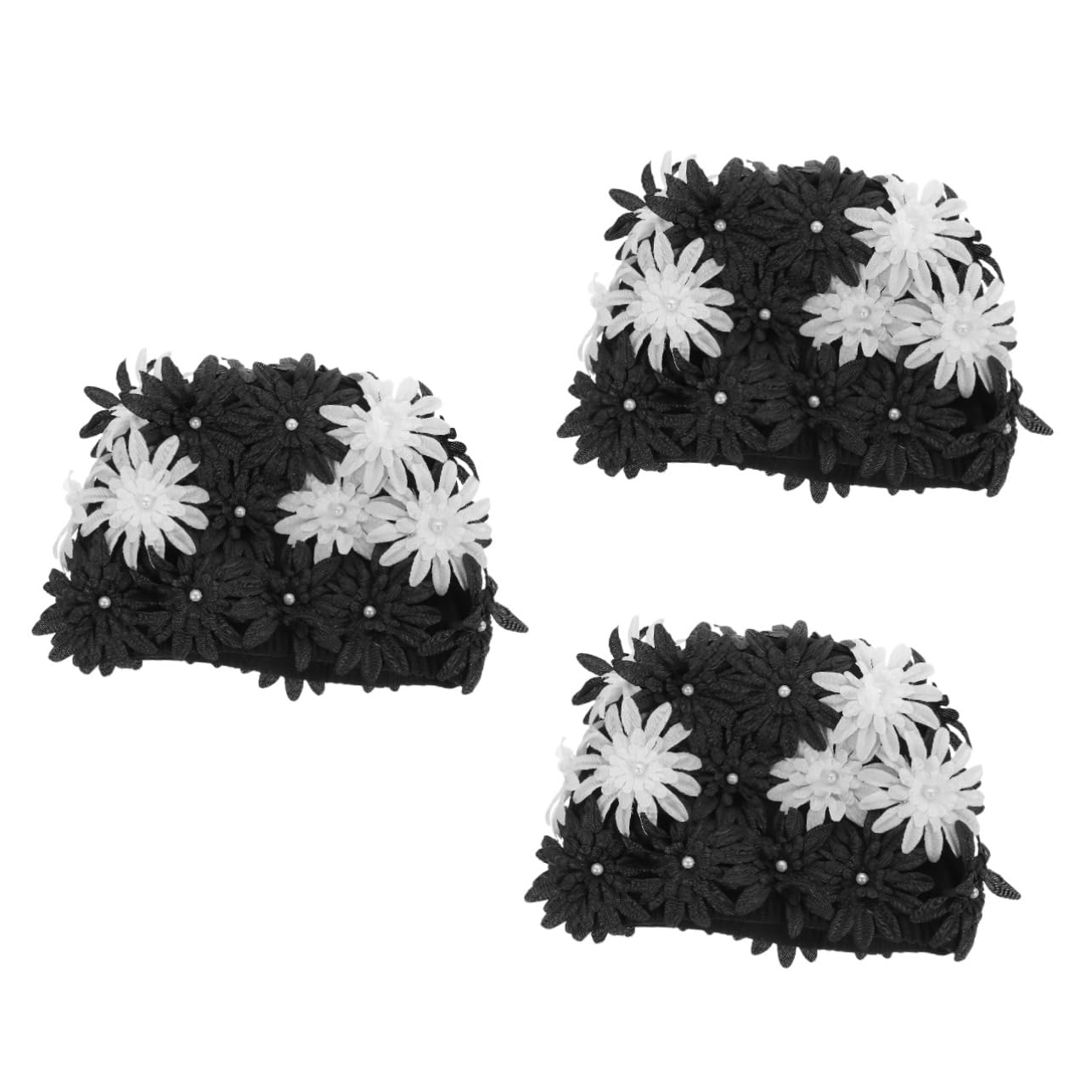 TOYANDONA Bouchon de baignade à Fleurs imperméable Adulte pour nageurs Bonnet de Bain Femme réutilisable Engrener Bouchon de Natation imperméable Bonnet de Bain en Tissu Brocart