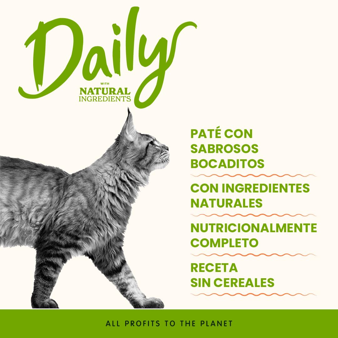 Almo Nature Daily - Comida Húmeda para Gatos Adultos - Mousse - Conejo - 85 g, Paquete de 24