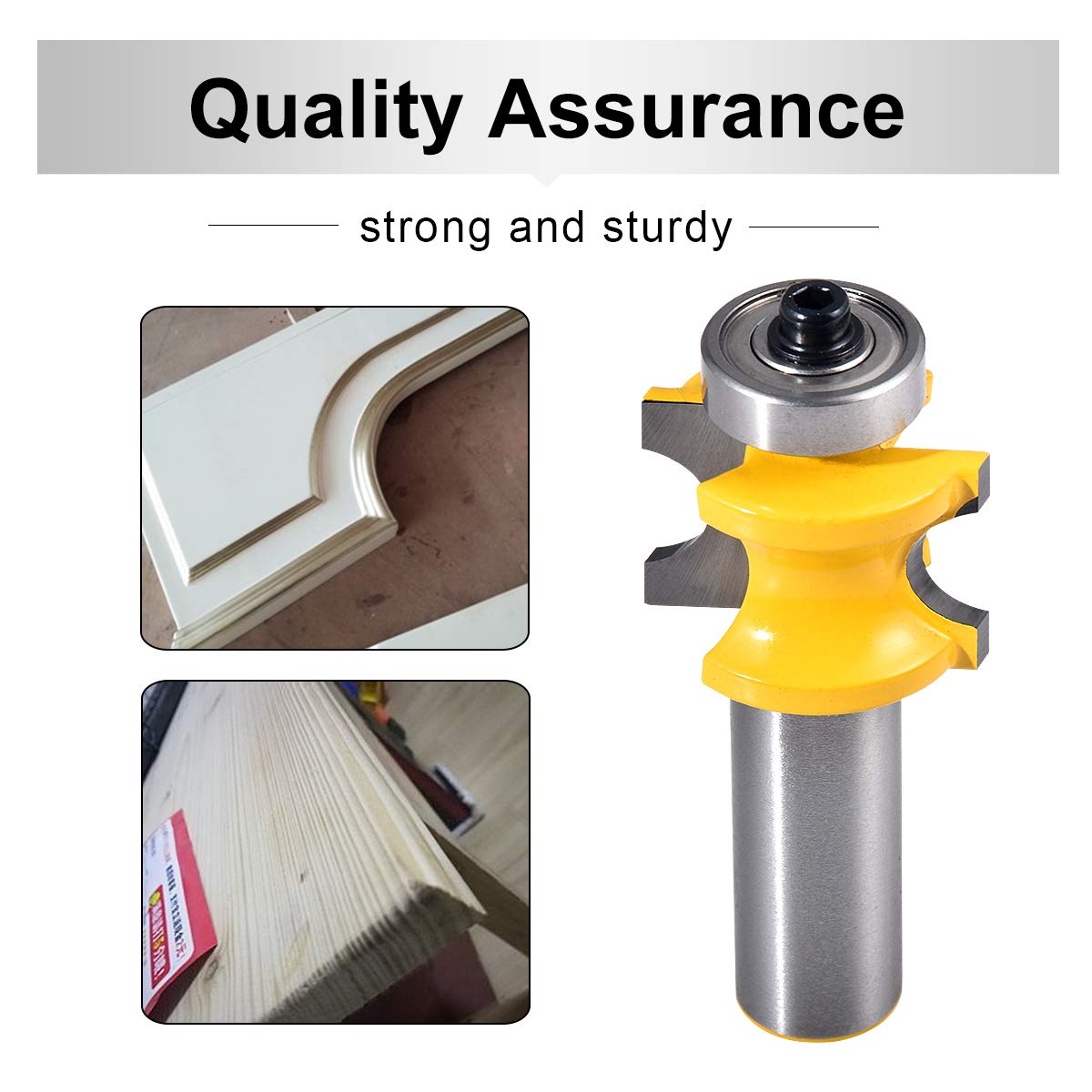 HOHXEN 1/2'' Shank Bullnose Router Bit,3/8'' Dia Half Round Blade,for Wood Milling Cutter Flooring Wood Working Tools - Image 3
