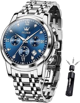 OLEVS Mens Watches Luxury Waterproof Luminous Easy Read Chronograph Watches Full Gold/White Dail/Black Face with Calendar Wrist Watches