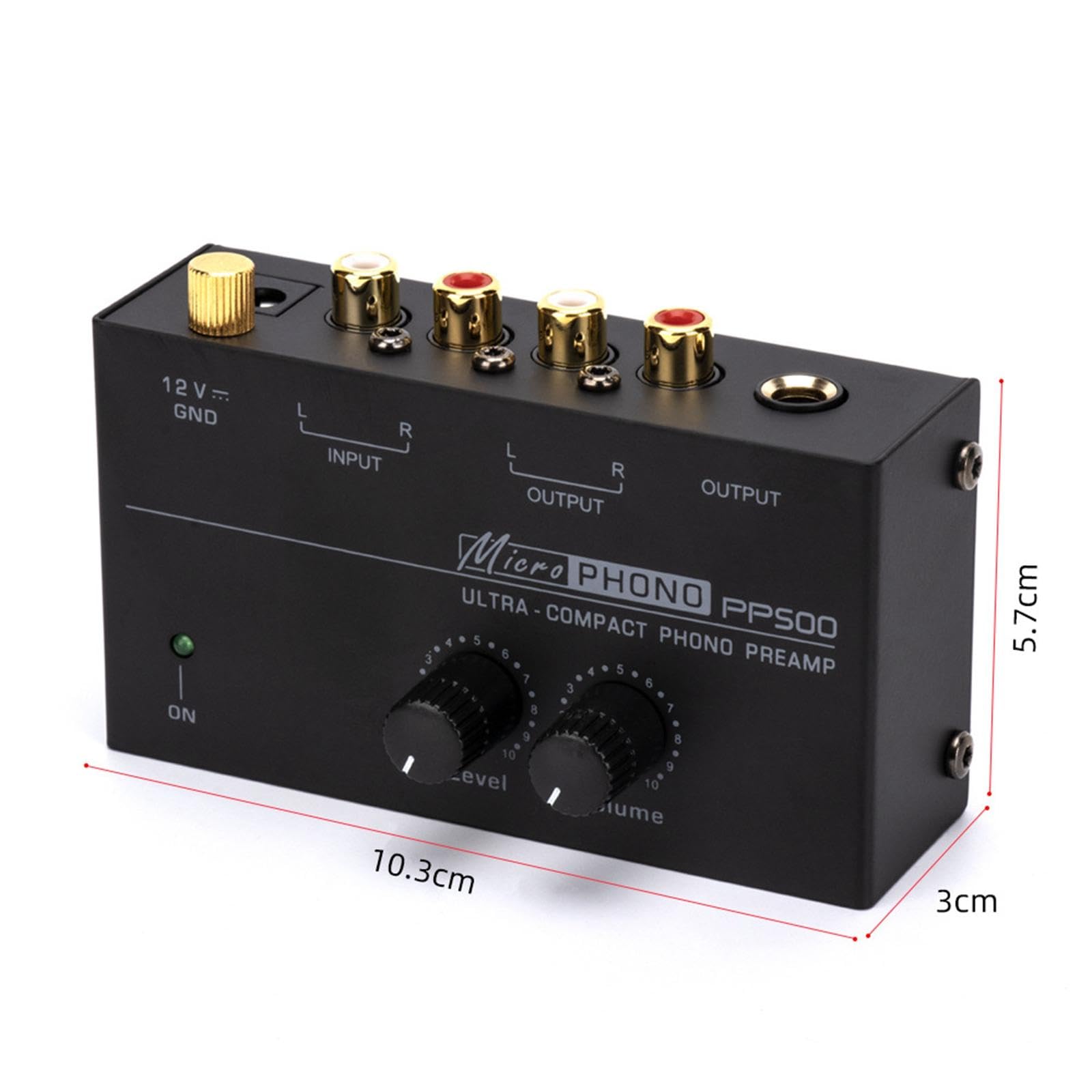 Preamplificatore fono per giradischi Amplificatore per giradischi, Preamplificatore audio compatto, Preamplificatore per giradischi DC 12V