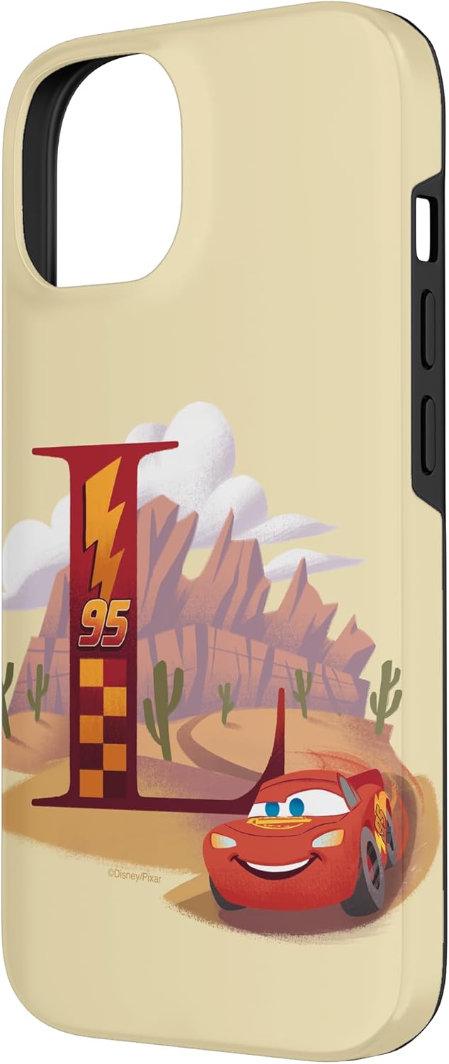 Disney & Pixar Alphabet Monogram Letter L Lightning McQueen Case for iPhone 14