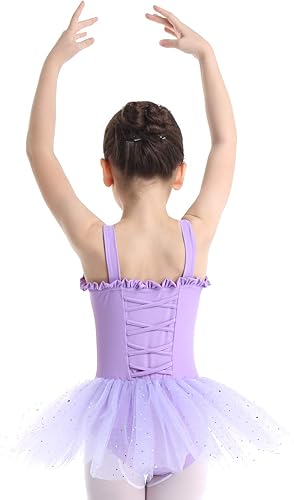 Miniatura 2 de iiniim Vestido de tutú de ballet brillante para niñas y niñas, correas para el hombro, leotardo de gimnasia, disfraces de hada