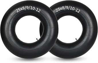 GICOOL 25x8/9/10-12 Butyl Inner Tubes, TR6 Valve Stem, 2 Pack | Heavy-Duty ATV Inner Tubes, Replacement Tubes for Tractors, ATVs, Trailers, Garden Wagons, Golf Carts