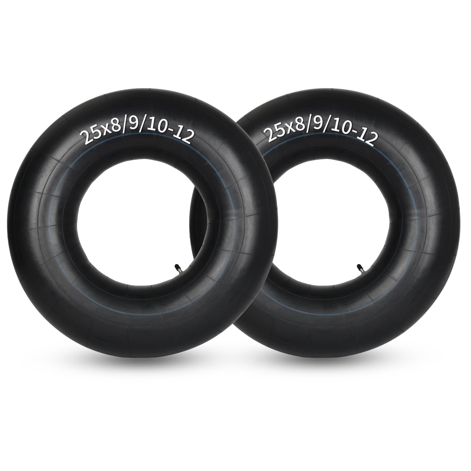Photo 1 of GICOOL 25x8/9/10-12 Butyl Inner Tubes, 2 Pack with TR6 Valve Stem, Heavy-Duty ATV Inner Tubes, Replacement Tubes for Tractors, ATVs, Trailers, Garden Wagons, Golf Carts