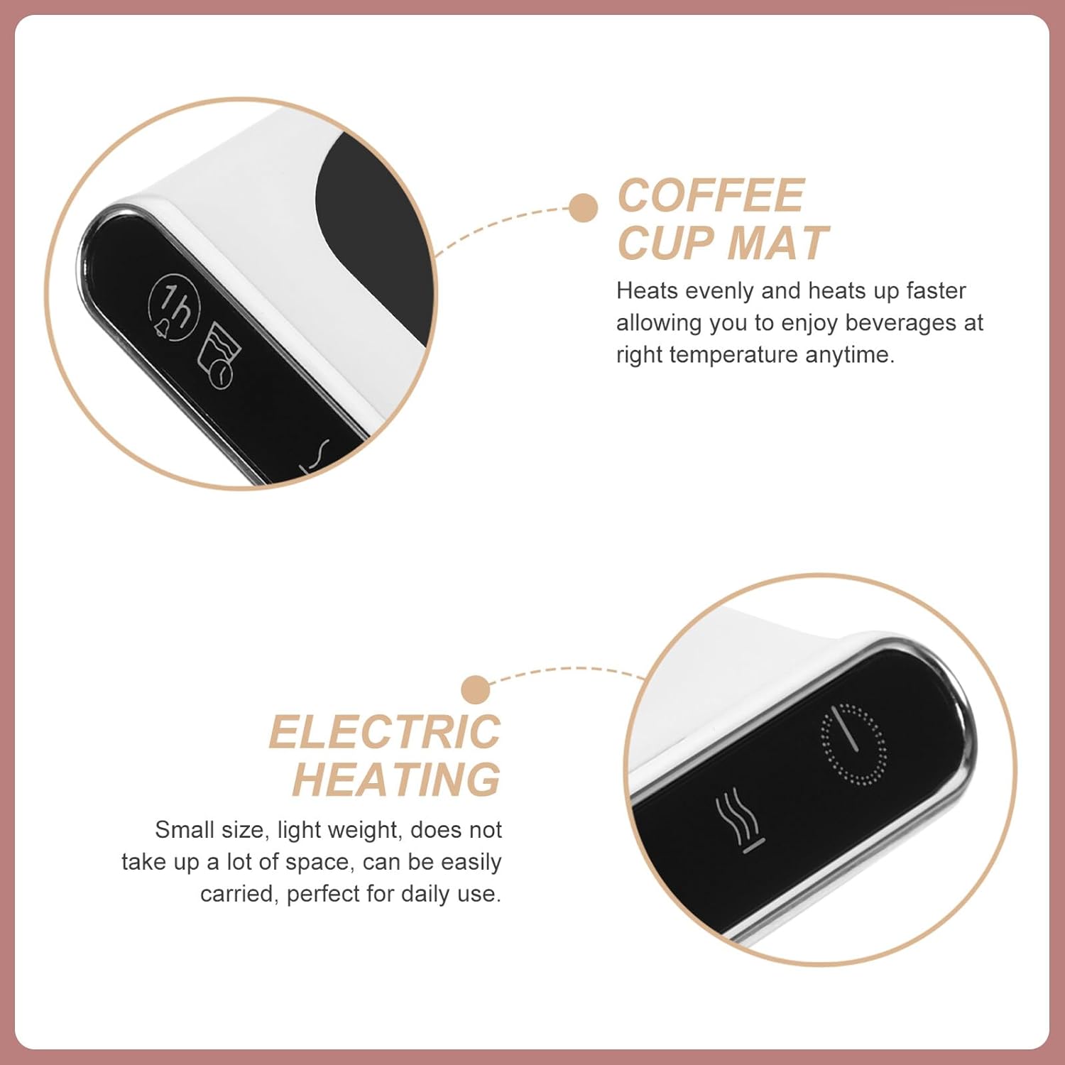 Zerodeko USB Electric Coffee Warmer Coaster Level Temperature Control Reusable Heating Cup Mat Compatible with Mugs Safe USB-Powered Beverage Warmer for Office Desk and Home Use