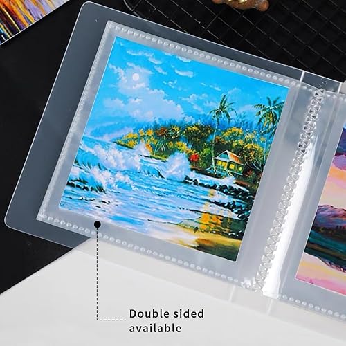 Miniatura 5 de 2 mini 20 hojas cuadradas de 300 GSM (140 libras), 3.9 x 3.9 pulgadas, cuaderno de bocetos de acuarela portátil y álbum transparente para obras de