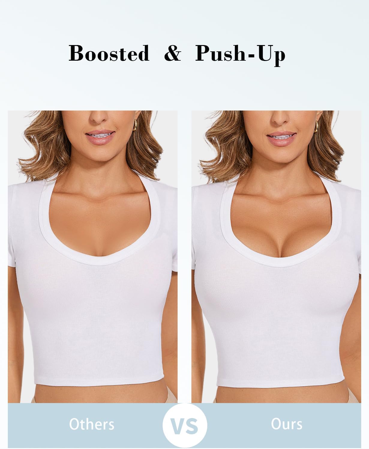Upushall Women's Padded Push Up Bra Longline Smoothing Tshirt Bras for Women Seamless Plunge with Underwire