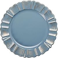 Vista 12 de Efavormart 6 Pack 13" Gold Acrylic Plastic Dinner Plate Chargers With Gold Brushed Wavy Scalloped Rim