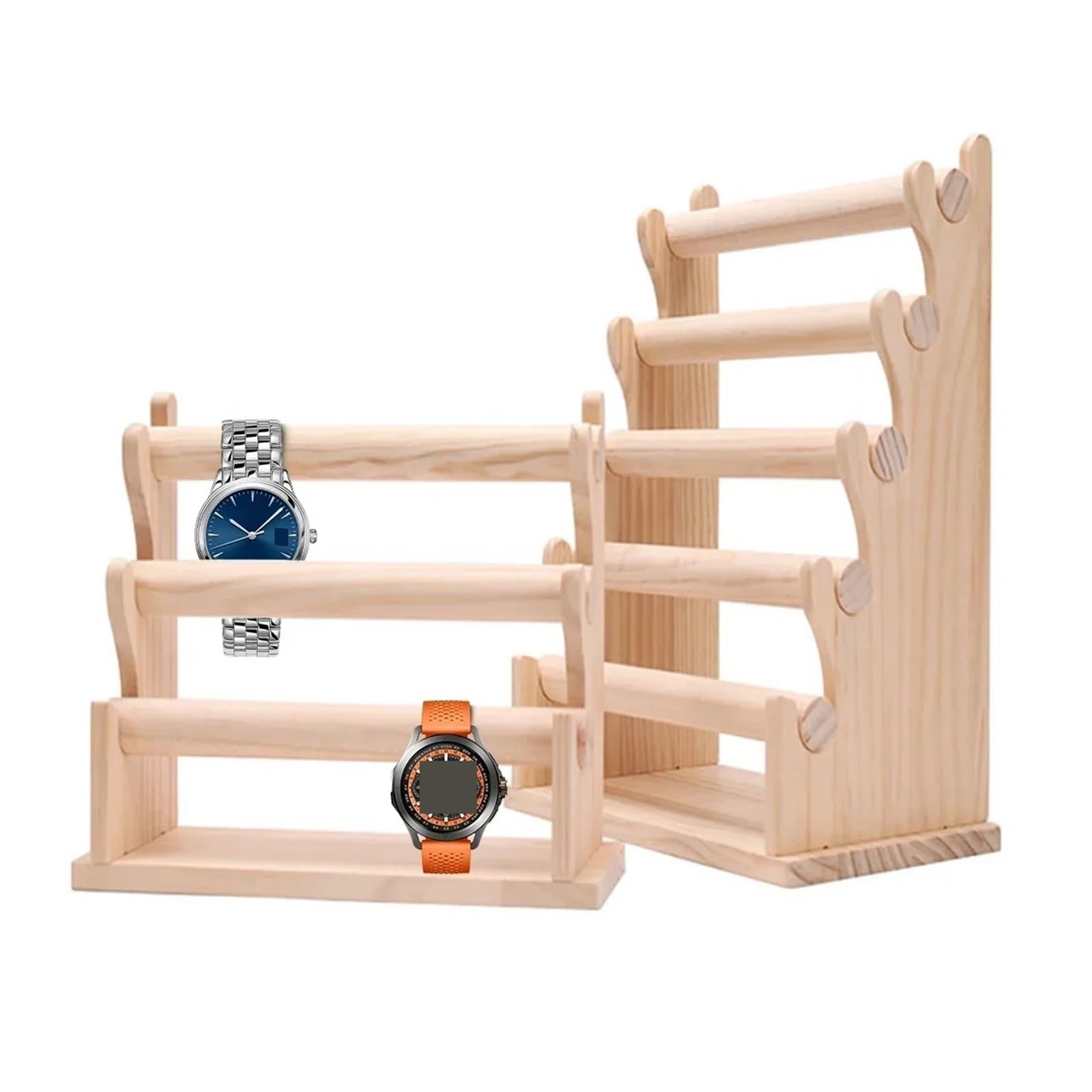 Uhrenständer für Männer Uhrenständer, Holzarmband-Ausstellungsrahmen, abnehmbarer Massivholz-Armbandhalter, Aufbewahrung, Schmuckhalter, Ständer(5 Layers)