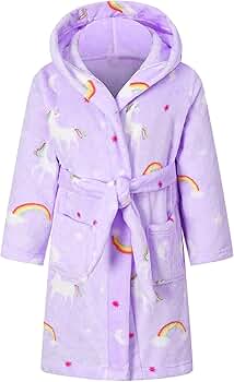 Amazon.com: SHUCHENG Girls' Robe Cartoon Print Soft Fleece