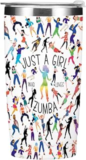 Dance Gifts Zumba Lovers Gift Tumbler, 20 oz Stainless Steel Coffee Mug, Insulated Cup with Lid for Car,Dancing Gifts for Girls Dancer Sister Friend Fitness Teacher Appreciation Birthday Christmas