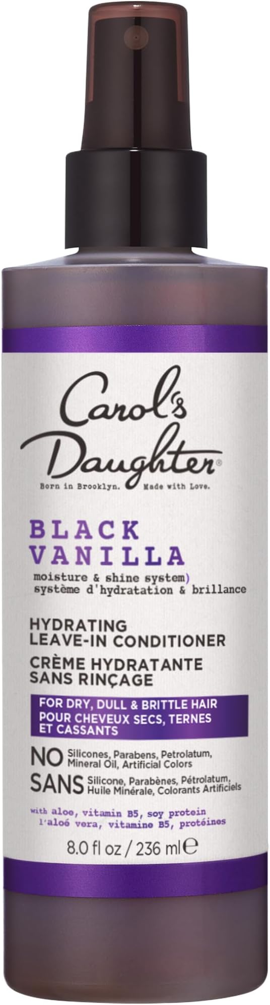Carol's Daughter Black Vanilla Moisturizing Leave In Conditioner Spray, with Rosemary Oil, for Curly, Wavy Hair, 236ml