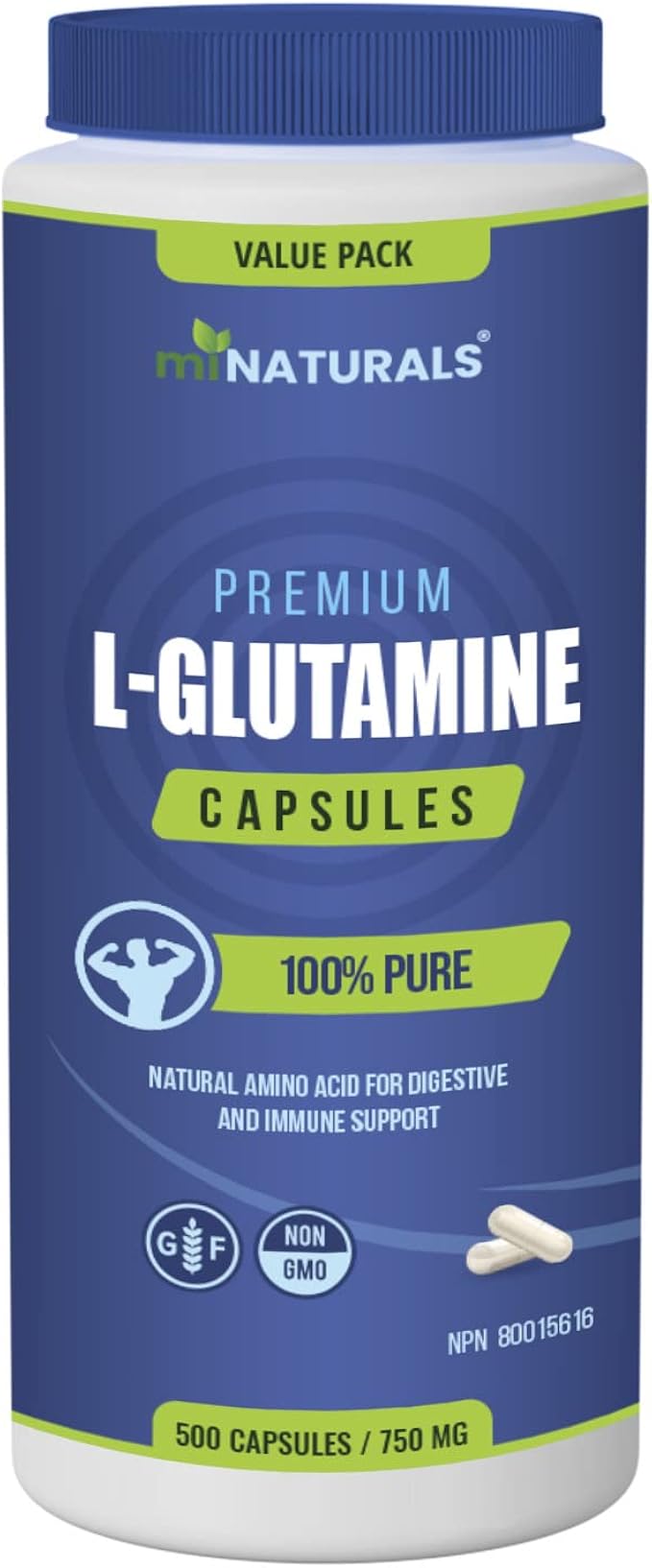 MINATURALS L Glutamine Capsules 500 Capsules 3000mg Per Serving