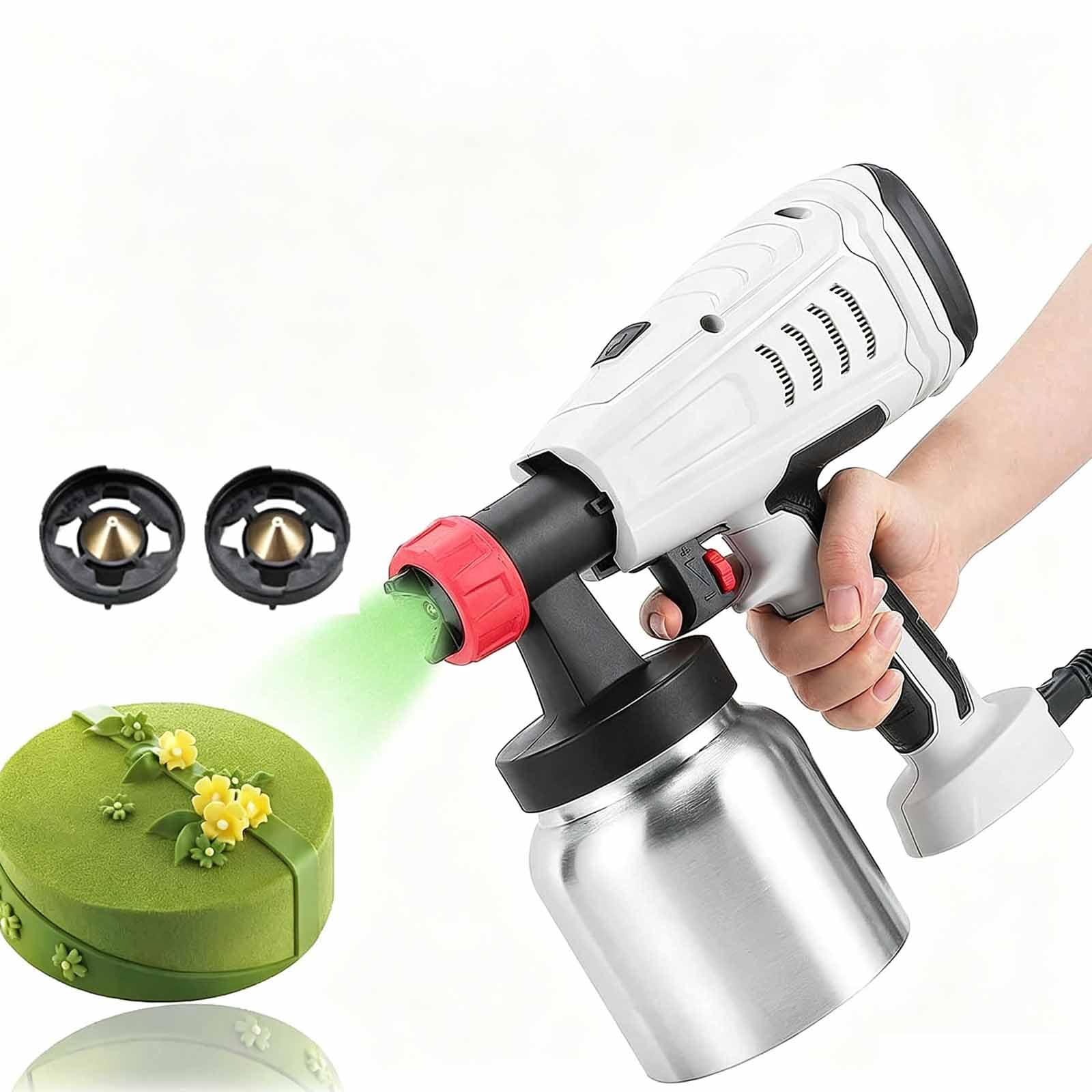 Pistola Pulverizadora De Chocolate Para Pasteles Con 2 Boquillas (1,3/2,6 Mm), 3 Modos | Kit De Pistola Pulverizadora De Color Para Decoración De Pasteles Con Aerógrafo De 800 W