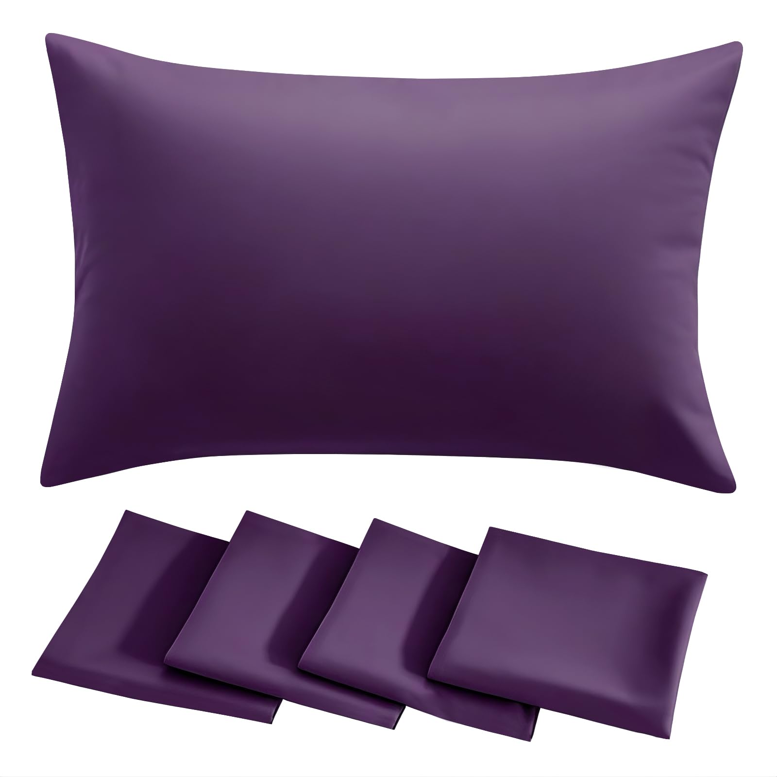 RUIKASI Purple Pillow Cases 4 Pack - Plain Pillowcases with Envelope Closure Breathable Premium Brushed Microfiber Set of 4 Pillow Covers Standard 50x75 cm โ image 1