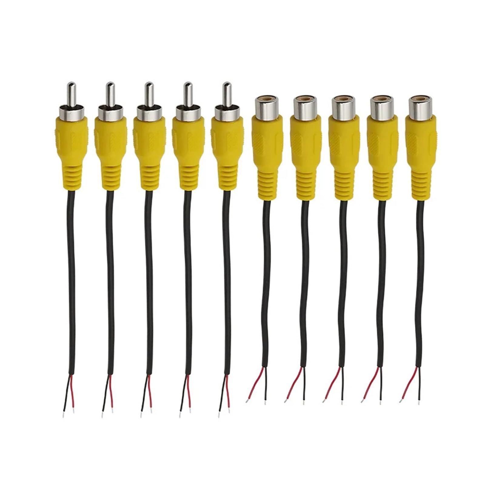 Câble RCA vers fil nu Lot de 10 pour réparation audio DIY