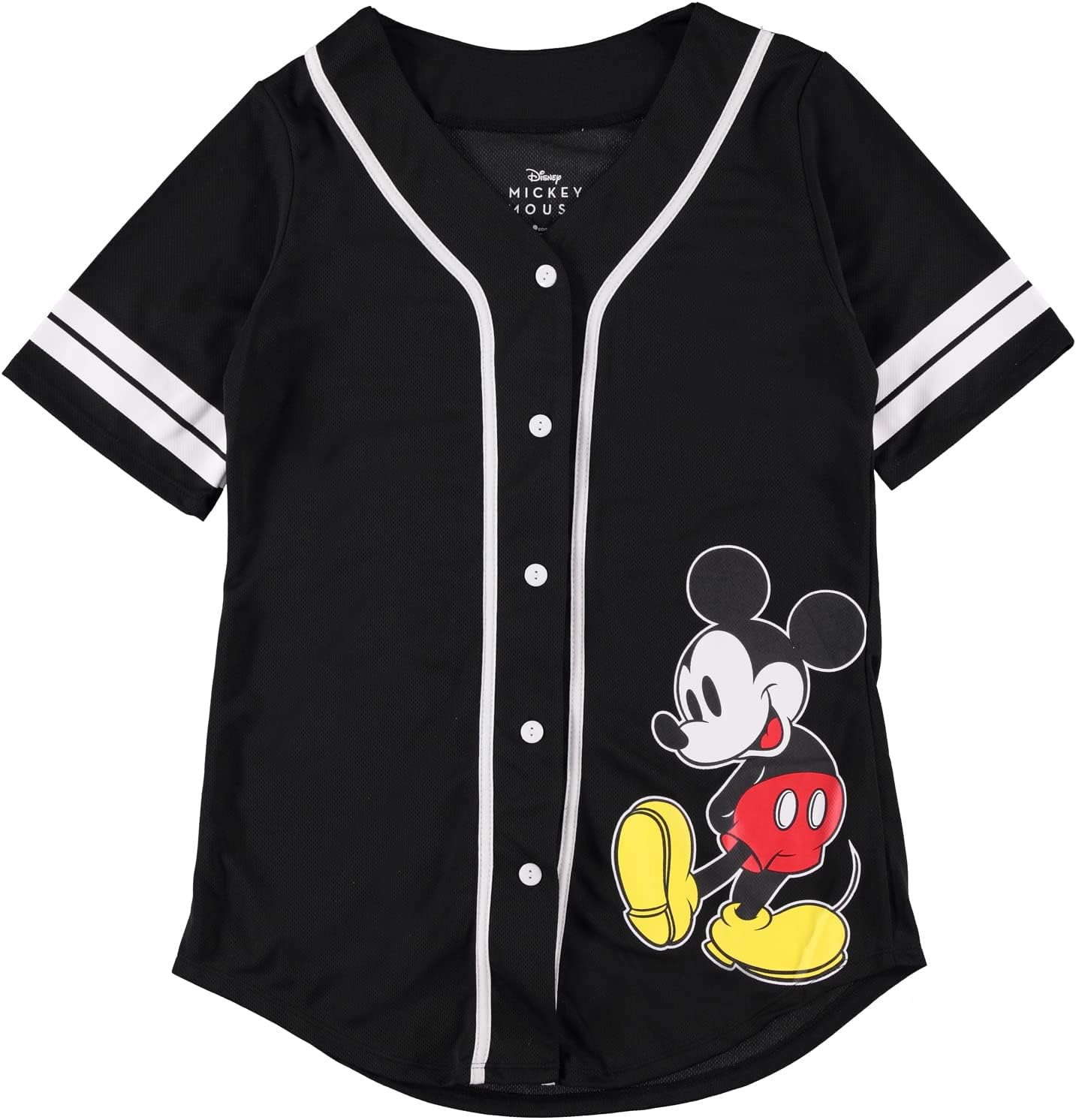 DisneyLadies Mickey Mouse Fashion Shirt - Mickey & Minnie Mouse Baseball Jersey Mickey Mouse Button Down Baseball Jersey