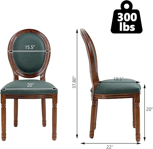 Miniatura 56 de Kiztir Juego de 2 sillas de comedor de ratán, sillas de comedor francesas de mediados de siglo, sillas de comedor de granja con respaldo alto para