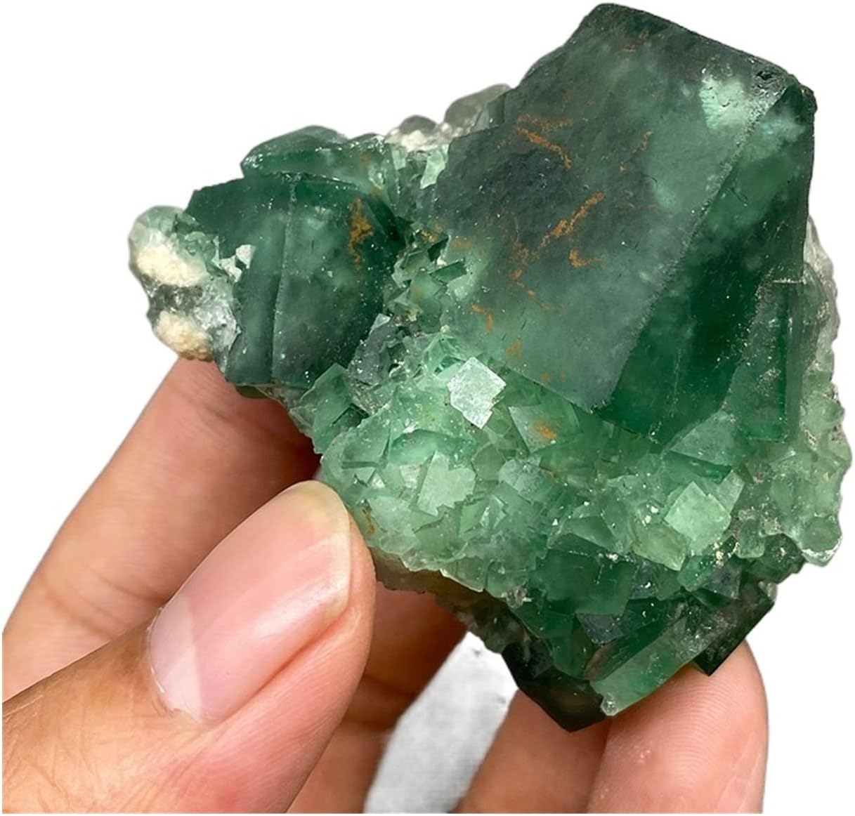 FIDEMM Natural Crystal Rough Natural Green Fluorite Mineral Specimen Cluster Stones and Crystals Healing Crystal (Color : 4)