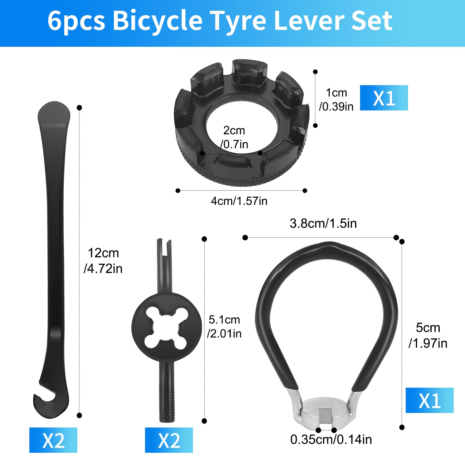 Tiraraggi Universale Per Bici 6 In 1, Chiave Per Raggi In Acciaio, Per Mountain Bike Ed E-bike, Regolazione Cerchioni 10-15G, Nero