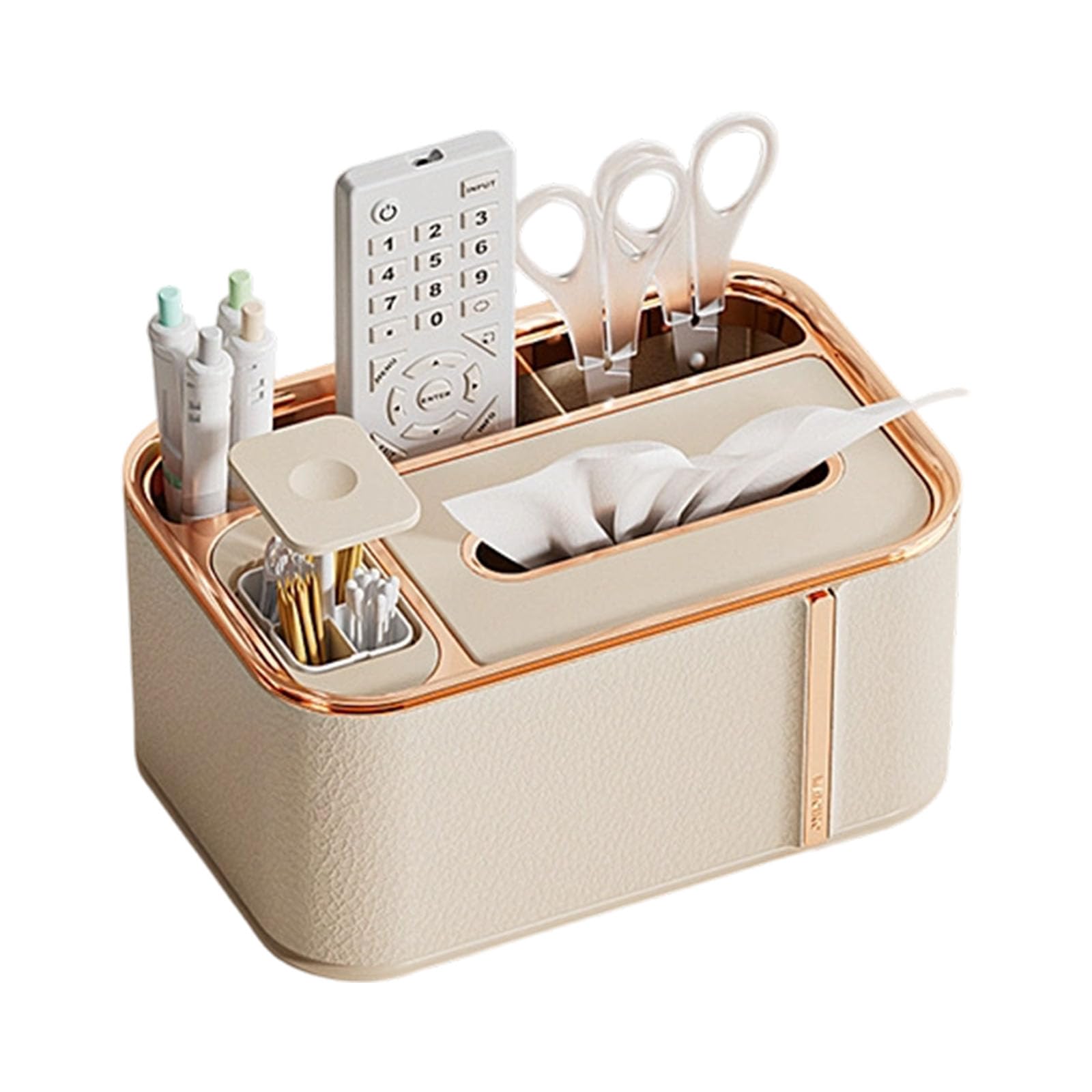 Modern Tissue Dispenser Organiser with Storage Compartment for Living Room and Bedroom Remote Control Holder Multifunctional Tissue Box