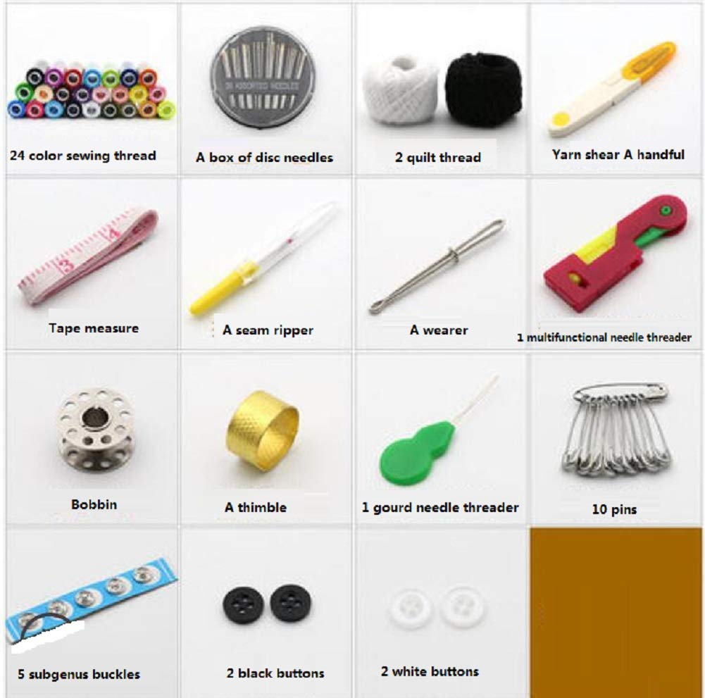 Kit De Costura, Accesorios De Suministros De Costura, Mini Costurero para Bricolaje, Adultos, Principiantes, Emergencias, Viajes, Hogar, con Tijeras, Hilo, Aguja (15 * 9.2 * 8Cm)