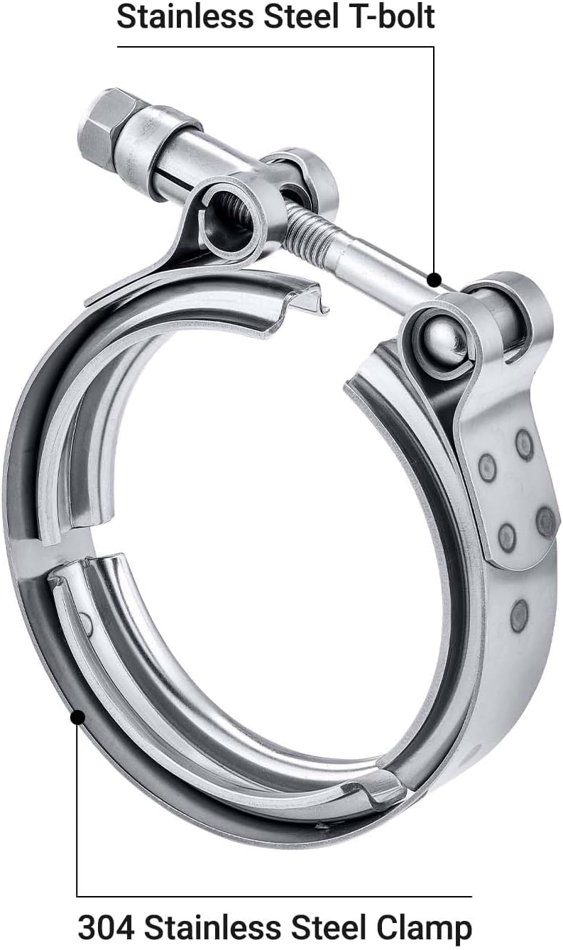 EVIL ENERGY 3.0 Inch V Band Clamp for Flange Kit Stainless Steel 2PCS (No flanges)