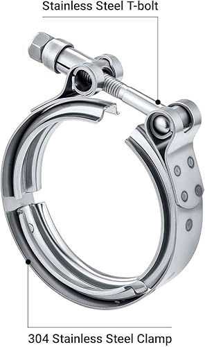 Miniatura 3 de EVIL ENERGY Kit de abrazadera de banda en V de 3.0 pulgadas para brida de acero inoxidable