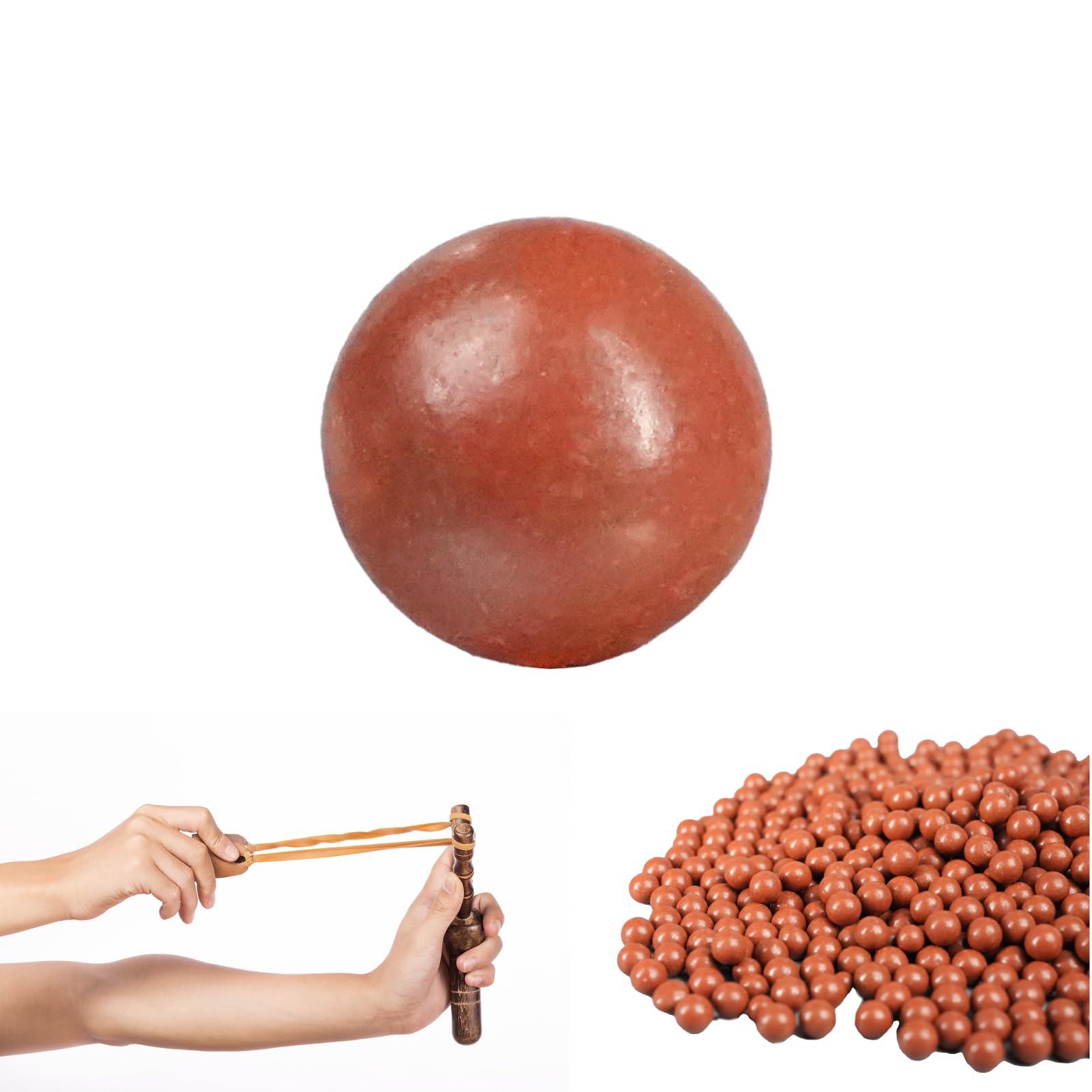 500 Pezzi Slingshot Balls Mud 9mm, Sfera Per Fionda, Pallini Fionda Argilla Per Tiro Esercizi - 1