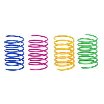 Street27 4Pieces Cat Spring Toy Plastic Colorful Coil Spiral Springs for Kittens Cat
